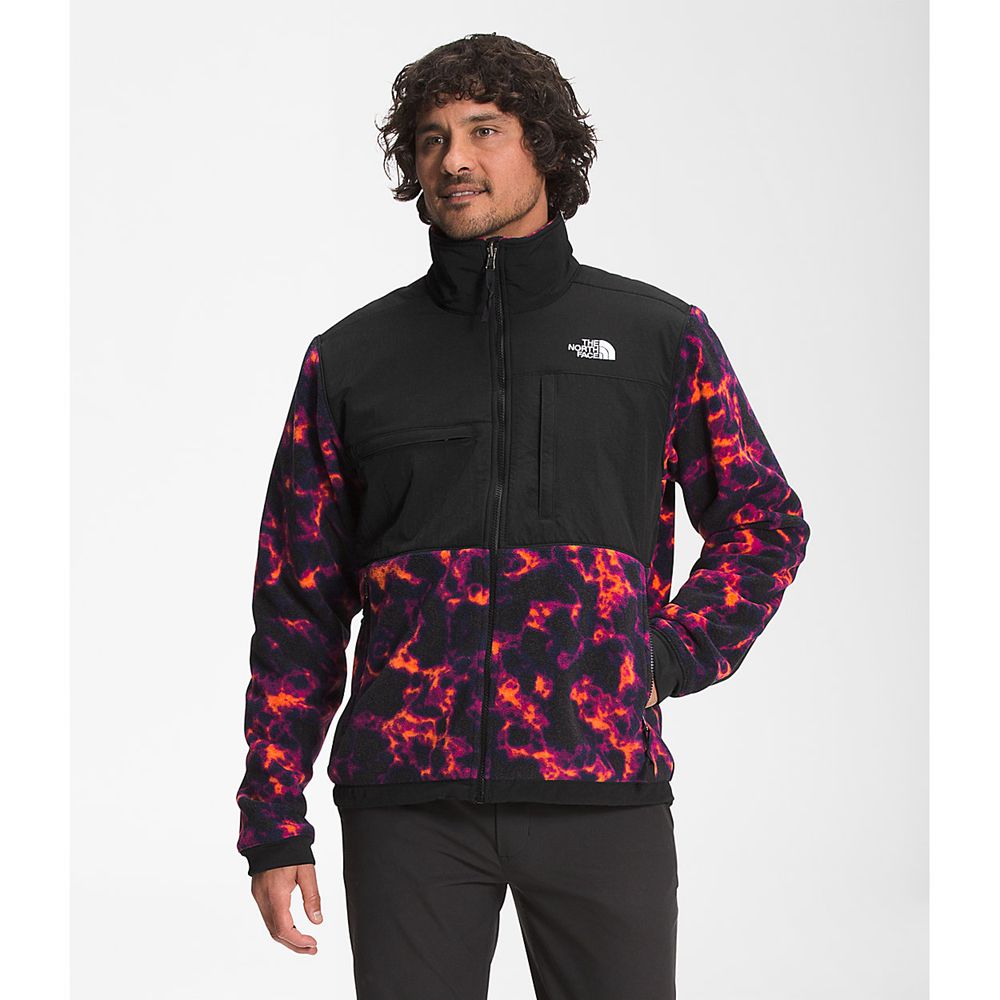 The North Face Fleece Jacket Mens Australia - The North Face Printed Denali 2 Black Camo Print (TQK-